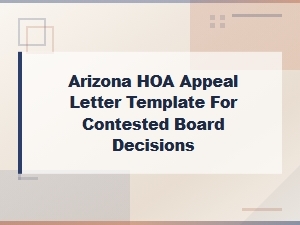 Arizona Hoa Appeal Letter Template for Board Decisions
