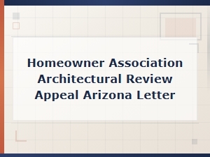 Arizona Hoa Architectural Review Appeal Letter Template