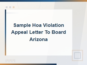 Arizona Hoa Violation Appeal Letter Template to Board