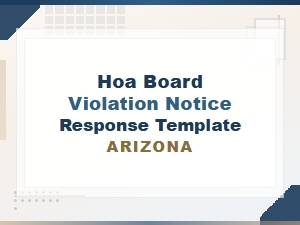 Arizona Hoa Violation Notice Response Templates